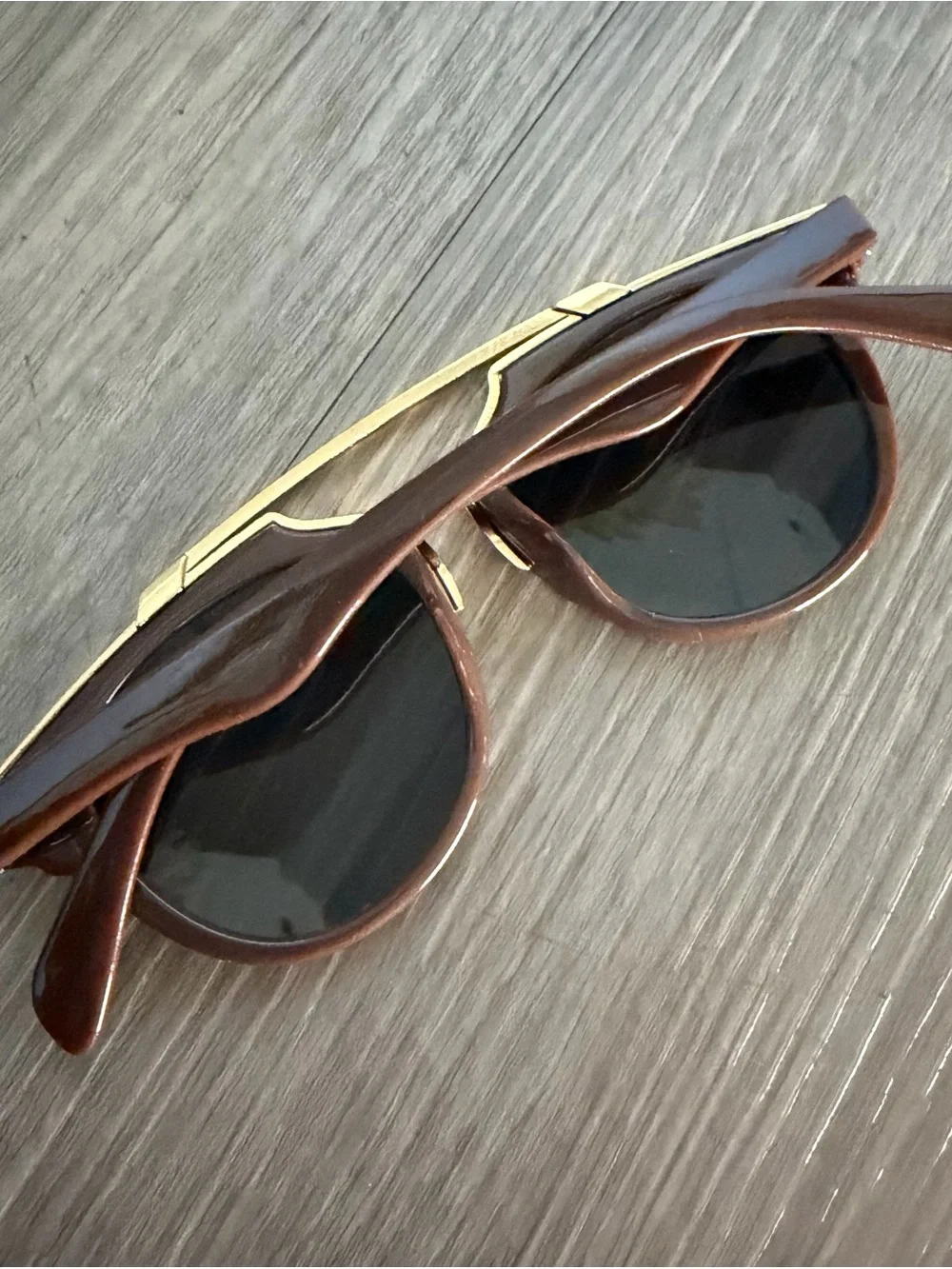 Brown & Gold Round Toddler Sunglasses